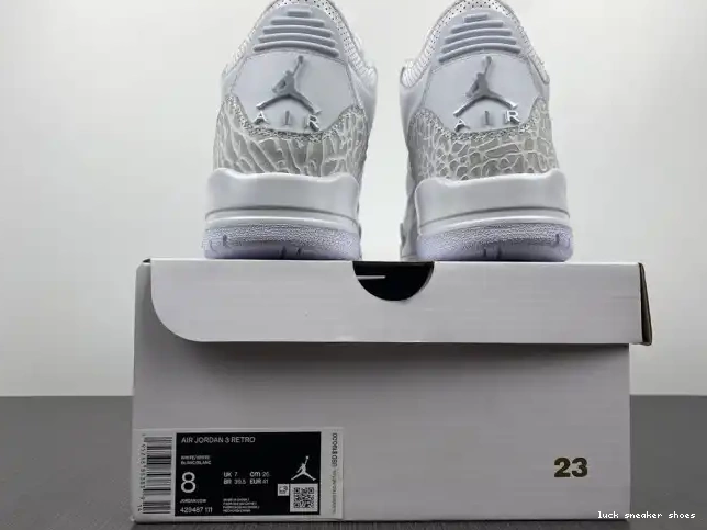 Cheap LUCY Jordan Retro 3 'Triple Air White' PS 429487-111 0325